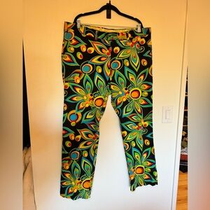 Men's Loudmouth Golf Chino Pants Colorful Retro Shagadelic Pattern 42 x 32L EUC